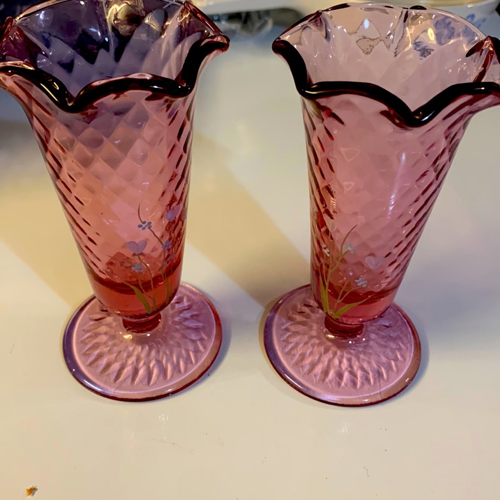 Fenton Vases hand painted